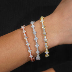 GL Mini Cross Silver VVS Moissanite Tennis Chain