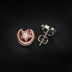 GL Moon Star Shiny Moissanite Diamond Earrings