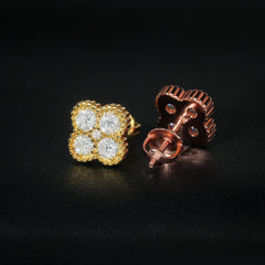 GL Moissanite Diamond Clover Stud Earrings
