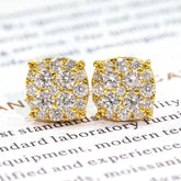 【US 3 Days Delivery】GL 10MM Mico Paved VVS Moissanite Squared Stud Earings