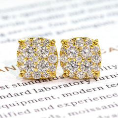 【US 3 Days Delivery】GL 10MM Mico Paved VVS Moissanite Squared Stud Earings