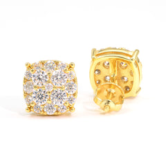 【US 3 Days Delivery】GL 10MM Mico Paved VVS Moissanite Squared Stud Earings