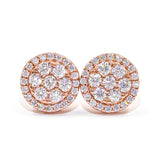 【US 3 Days Delivery】GL 10MM Mico Paved Full Moissanite lced Out  Round Stud Earings