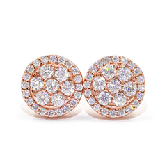 【US 3 Days Delivery】GL 10MM Mico Paved Full Moissanite lced Out Round Stud Earings