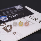 GL 8.2mm Square 925 Silver Moissanite Earrings