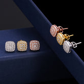 GL 8.2mm Square 925 Silver Moissanite Earrings