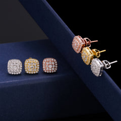 GL 8.2mm Square 925 Silver Moissanite Earrings