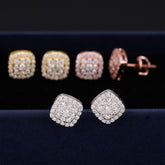 GL 8.2mm Square 925 Silver Moissanite Earrings