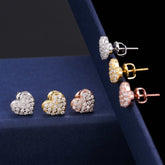 GL 10mm Heart Shaped 925 Silver Moissanite Earrings