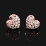 GL 10mm Heart Shaped 925 Silver Moissanite Earrings