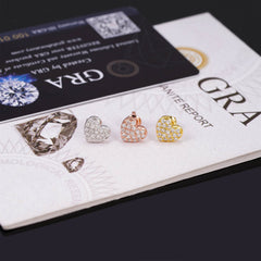 GL 10mm Heart Shaped 925 Silver Moissanite Earrings