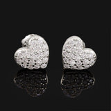 GL 10mm Heart Shaped 925 Silver Moissanite Earrings