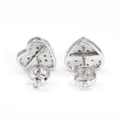【US 3 Days Delivery】GL 10MM Micro Paved Moissanite lced Out Heart Stud Earings