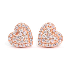【US 3 Days Delivery】GL 10MM Micro Paved Moissanite lced Out Heart Stud Earings