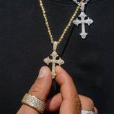 GL Iced Out Cross Princess Cut Moissanite Pendant
