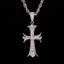 VVS Moissanite Gothic Fleur-de-Lis S925 Silver Cross Pendant