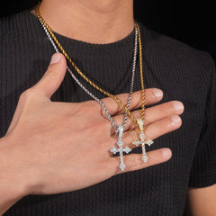 【US 3 Days Delivery】GL Iced Out Hip Hop Jewelry Vvs Moissanite Diamond Cross Pendant