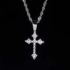 【US 3 Days Delivery】GL Iced Out Hip Hop Jewelry Vvs Moissanite Diamond Cross Pendant