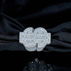 GL Money Sign $ Moissanite Diamond Hip Hop Ring