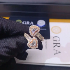 GL Heart 925 Sterling Silver Moissanite Ring