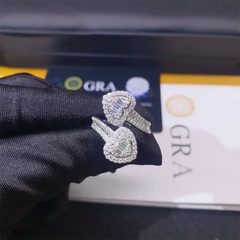 GL Heart 925 Sterling Silver Moissanite Ring