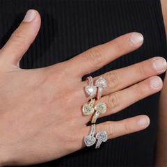 GL Heart 925 Sterling Silver Moissanite Ring