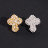 GL Baguette Iced Out VVS Moissanite Cross Ring