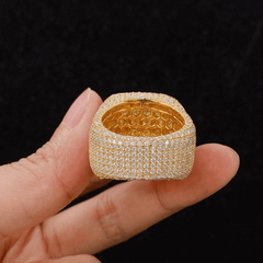 GL Three-dimensional Square Moissanite Hip Hop Ring