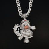 GL Trendy Ttoys Red Nose Clown Full of Diamond Pendant