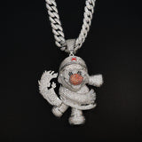 GL Trendy Ttoys Red Nose Clown Full of Diamond Pendant