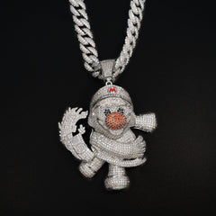 GL Trendy Ttoys Red Nose Clown Full of Diamond Pendant