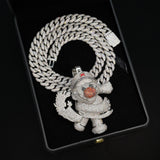 GL Trendy Ttoys Red Nose Clown Full of Diamond Pendant