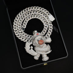 GL Trendy Ttoys Red Nose Clown Full of Diamond Pendant