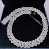 GL 20mm Rows Hip Hop Jewelry Choker VVS Moissanite Iced Out Cuban Link Chain Necklace