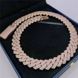 GL 20mm Rows Hip Hop Jewelry Choker VVS Moissanite Iced Out Cuban Link Chain Necklace