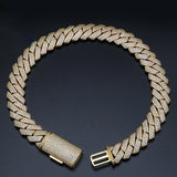 GL 20mm Rows Hip Hop Jewelry Choker VVS Moissanite Iced Out Cuban Link Chain Necklace