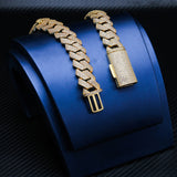 GL 20mm Rows Hip Hop Jewelry Choker VVS Moissanite Iced Out Cuban Link Chain Necklace