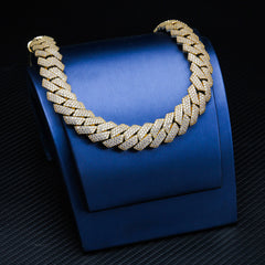 GL 20mm Rows Hip Hop Jewelry Choker VVS Moissanite Iced Out Cuban Link Chain Necklace