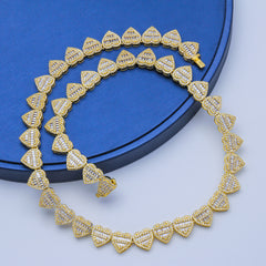 GL Heart Shape Hip Hop Iced Out CZ Baguette Diamond Chain