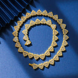 GL Heart Shape Hip Hop Iced Out CZ Baguette Diamond Chain