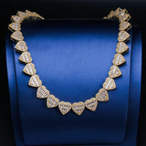 GL Heart Shape Hip Hop Iced Out CZ Baguette Diamond Chain