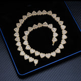 GL Heart Shape Hip Hop Iced Out CZ Baguette Diamond Chain