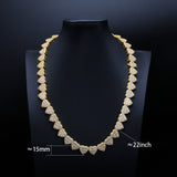GL Heart Shape Hip Hop Iced Out CZ Baguette Diamond Chain