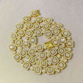 18k gold plated iced out moissanite diamond 925 silver cuban link chain
