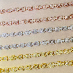 18k gold plated iced out moissanite diamond 925 silver cuban link chain