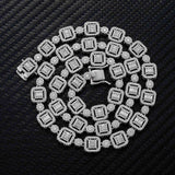 GL 9.5mm 18k Gold Plated Iced Out Moissanite 925 Silver Necklace Link Chain