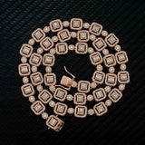 GL 9.5mm 18k Gold Plated Iced Out Moissanite 925 Silver Necklace Link Chain