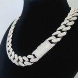 Best 18mm VVS Moissanite Iced Out Diamond Chain Necklace Real Gold Plated 925 Sterling Silver Necklace Miami Cuban Link Chain