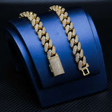 Best 18mm VVS Moissanite Iced Out Diamond Chain Necklace Real Gold Plated 925 Sterling Silver Necklace Miami Cuban Link Chain