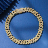 Best 18mm VVS Moissanite Iced Out Diamond Chain Necklace Real Gold Plated 925 Sterling Silver Necklace Miami Cuban Link Chain